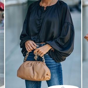 NWT satin black crop top